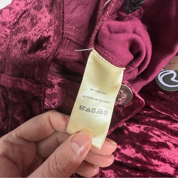 FINAL Last DAY NWT Anna Sui x FP Rose Garden Velvet Rose Embroidered Pants 0 - Picture 14 of 16